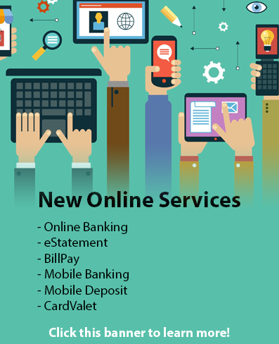 Take a look at all the new online services available from Grand Timber Bank.